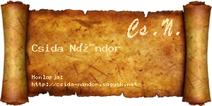 Csida Nándor névjegykártya